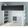 High loft bed with Open shelves & Optional 2 Drawer Desk